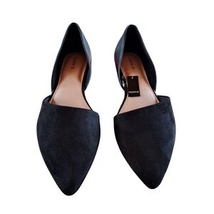 Torrid Black Pointy Toe Perforated D'Orsay Flats Shoes Womens 11W